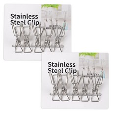 제이밀 다용도 스텐 후크 집게 S, 10개, 실버