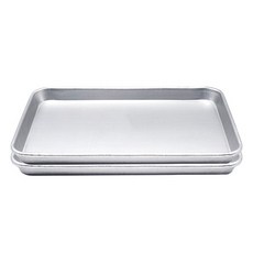 Willive 鋁製矩形素面托盤, 銀色, 2個