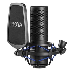 BOYA 博雅 錄音室用電容式麥克風, BY-M1000 Pro, 黑色