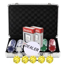 Dassa Mall 彩色籌碼 200 張 + JPNA 卡 2 張 + 莊家籌碼 + 黃色骰子 5 張套裝, 混色