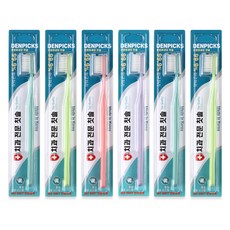 Denpicks 雙層細彈力刷毛溫和潔淨牙刷 隨機出貨, 1入, 6個