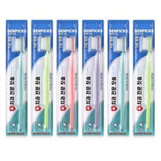 Denpicks 超細彈力刷毛溫和潔淨牙刷 隨機出貨, 6個, 1入