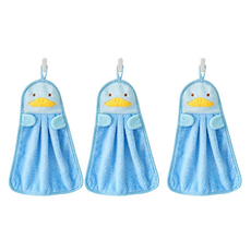 Rina Blue 掛環式擦手巾, 小鴨藍, 3個