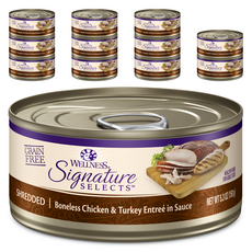 웰니스 어덜트 고양이 코어 시그니쳐 셀렉트 슈레드 습식사료, 닭+칠면조, 150g, 12개
