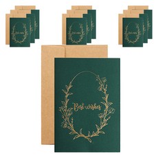 Maket Gamseong 簡約歐式風格卡片, 10個, 綠色 祝你好運