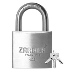 ZARKER 不鏽鋼防鏽掛鎖 S40 + 同款鑰匙 3入, 1套