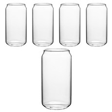 칼딘 홈카페 내열유리 베이직 비어캔 글라스 유리 컵 590ml, 투명, 5개