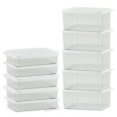 EASY&FREE 可堆疊冷凍庫整理分裝容器 高款 1200ml x 5p + 矮款 600ml x 5p 組, 1套