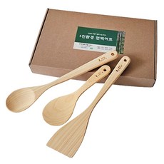 HINOKI ART 扁柏原木高級廚具禮品組, 鍋鏟 + 炒匙 + 飯勺 + 包裝盒, 1套, 混合色