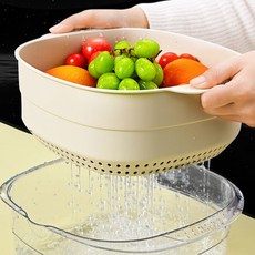 HouseTip 瀝水籃 + 透明托盤組, 灰色, 1套