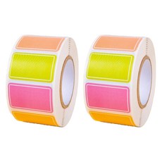 JF COMPANY 彩虹防水姓名貼紙 卷式 25 x 15 mm 冷色調, 500入, 混色, 2個