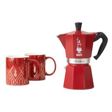 BIALeTTI 拜雷提 Moka Express Deco Glamour 6杯份 雙人馬克杯組, 1套, 紅色