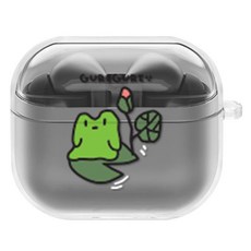 에잇클로드 갤럭시 버즈3 / 버즈3 프로 구리구리 클리어 일체형 하드 케이스, 연못구리, 1개