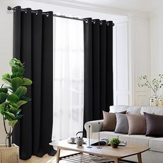 comet 打孔遮光隔熱窗簾組, 黑色