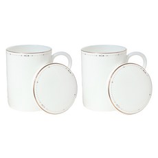한국도자기 위시스 뚜껑 머그컵 300ml x 2p 세트, 골드, 1세트 골드, 1세트