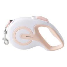 DING DONG PET 寵物用品 One-touch 反光自動伸縮牽繩, 白色, 1個