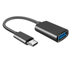 Hensen 智慧型手機 USB 連接轉接頭 5-pin, 10cm, 1個, 黑色