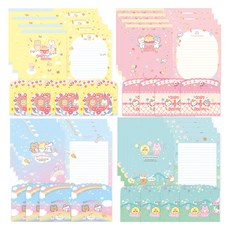 From&To 可愛俏皮吐舌設計信紙 4款 x 2張組合 FL118, 混合顏色, 1套