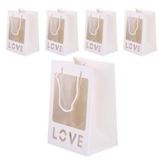 S&Q 愛心包裝袋 L, 白色, 5個