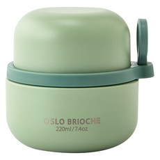 OSLO 316不鏽鋼 Brioche 保溫便當食物罐, 綠色, 220ml, 1個