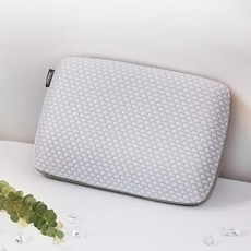 GgulzamMat 空氣凝膠記憶棉機能性頸部舒適雙面枕, 1個, 白色