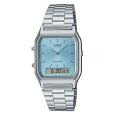 CASIO 卡西歐 男女通用指針數位雙顯金屬手錶 AQ-230 A-2A1