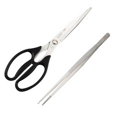 ZEUS Kitchenware 剪刀 + 直式鑷子夾子套組, 1個, 單一顏色
