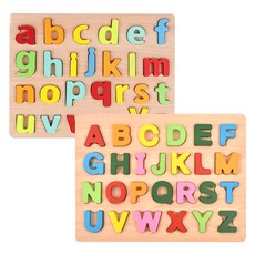 OZ TOY 木製立體拼圖 英文字母 小寫+大寫, 52件, 1套