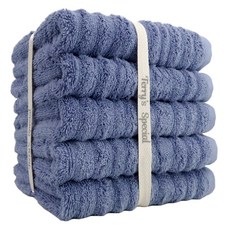 TERRY PALMER 高磅數 提花 飯店毛巾 200g 30支棉紗, 法國藍, 5個