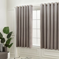 ARACNE 穿環式 Evan 雙面遮光窗簾 2片 + 窗簾綁帶 2條 + 掛鉤 2個, 灰褐色