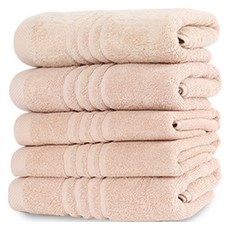 HOMENHOUSE 頂級H毛巾 170g 30支棉紗, 淺桃色, 5個