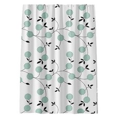 블럭마트 국화꽃 샤워커튼, 혼합색상, 1개