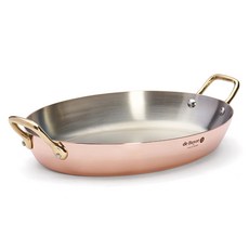 de Buyer 畢耶 Inocuivre系列黃銅柄雙耳橢圓鍋, 32cm, 1個