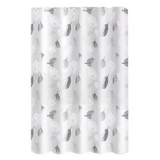 블럭마트 심플 나뭇잎 샤워커튼, 혼합색상, 1개