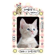 마넷 포토카드 홀더 + 키링 세트, 핑크 + 옐로우(헤피냥), 1매