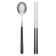 네바 커트러리 마블 한식 수저세트, 블랙, 숟가락 + 젓가락, 1세트