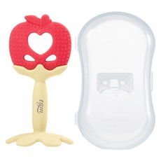 티지엠 플래티넘 실리콘 과일 치발기, 치발기 + 보호케이스, 사과, 1개