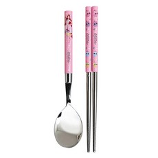 Secret Jouju 兒童用星之寶石纖細不鏽鋼湯筷組 PR058, 湯匙 + 筷子, 綜合顏色, 1套