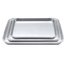 Willive 鋁製長方形托盤 壓花新款 1號 + 2號 + 3號 套組, 銀色, 1套