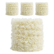 Allode 捲捲泰迪熊扭扭棒 手工藝毛絨鐵絲 1m 4入組, 1套, 03 淺黃色