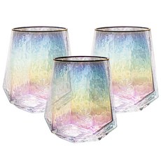 KALDIN 居家咖啡館 極光全息玻璃杯 金邊 基本款 560ml, 3個