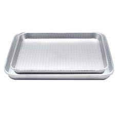 Willive 鋁製長方形浮雕新款托盤 2號 + 3號套組, 銀色, 1套