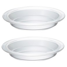 HARIO 好璃奧 耐熱玻璃餅盤HPZ-1812, 透明, 2個