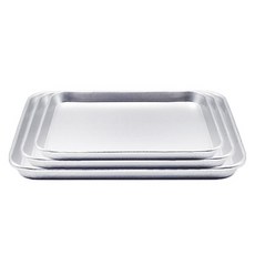 Willive 鋁製長方形素面托盤 1號 + 2號 + 3號 套組, 銀色, 1套