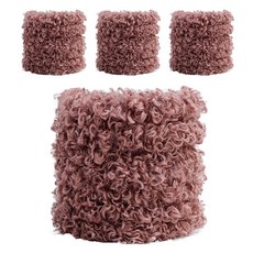 Allode 捲毛泰迪 扭扭棒 手工藝 毛絨鐵絲 2m 4入組, 1套, 11 復古紅