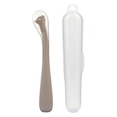 hibee 矽膠初期副食品曲線型狐狸냠냠湯匙, 1個, 棕色