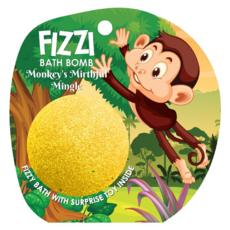 Saboo 泡沫沐浴球 猴子的歡樂時光 內附驚喜小公仔, 1顆, 100g