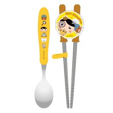 LE BARN 屁屁偵探湯匙+雙手訓練筷組, 勺子+筷子, 混色, 1組