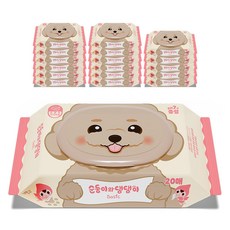 Soondoongi 順順兒 哇!狗狗 寵物基礎中性濕紙巾 便攜蓋型, 20入, 18個