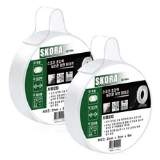 Skora 超強力矽膠雙面膠帶 2mm x 3cm x 5m, 2個